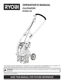 RYOBI RY60511B - Motoculteur