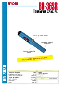 RYOBI BD-36SR - Tournevis électrique sans fil