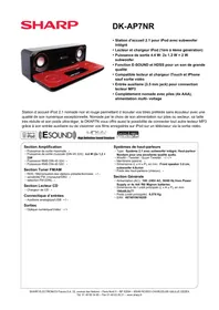 SHARP DK-AP7NR - Station d'accueil audio
