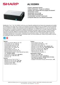 SHARP AL1035WH - Photocopieur
