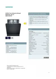 SIEMENS SN61IX01KT - Bulaşık makinesi