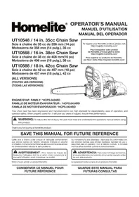 Notice HOMELITE UT10680 Scie