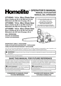 Notice HOMELITE UT10660 Scie