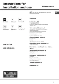 HOTPOINT AQD1071D 69ID EU/A - Washer dryer