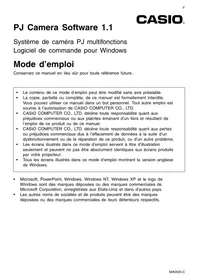 PJ CAMERA SOFTWARE 1.1 CASIO