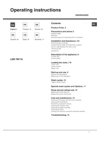 Návod Hotpoint Ariston LSB 7M116 X EU Myčka na nádobí