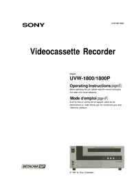 SONY UVW-1800P - VCR