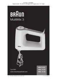 Нұсқаулық BRAUN MULTIMIX 3 4644 Ас үй роботы