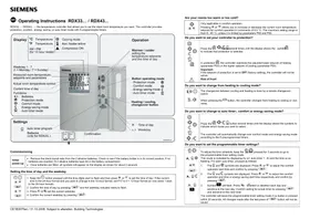 SIEMENS RDX43 - Thermostat
