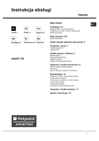 Návod Hotpoint Ariston AQXXF 129 Pračka