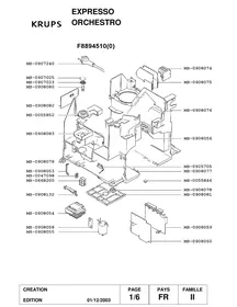 KRUPS F8894510  - PARTS LIST - Appareil de cuisine
