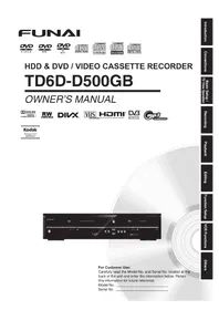 Manual FUNAI TD6D-D500GB VCR