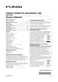 Manual FUNAI D50Y-100M VCR