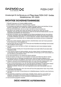DAEWOO HP 1200S Pizza Chef - Four à pizza