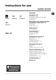 Manual Hotpoint Ariston ARXL 125 Mașină de spălat