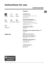 Návod Hotpoint Ariston WMSF 622 EU.L Pračka