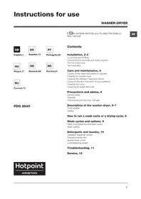 Használati útmutató Hotpoint Ariston FDG 8640BS EU Mosógép