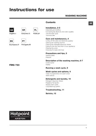 Εγχειρίδιο Hotpoint Ariston FMG 723MB EU.M πλυντήριο ρούχων