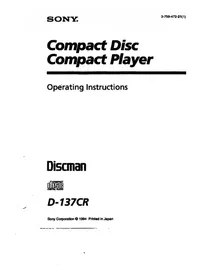 SONY Discman D-137CR - Lecteur/enregistreur de cd