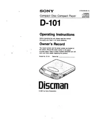 SONY Discman D-101 - Lecteur/enregistreur de cd