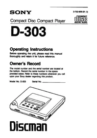 SONY Discman D-303 - Lecteur/enregistreur de cd