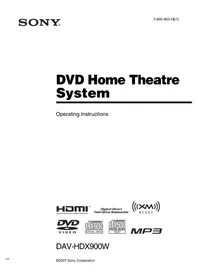 SONY DAV-HDX900W - Home Theater System