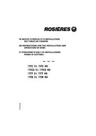 Manuale ROSIERES TCS 40 RB Cucina