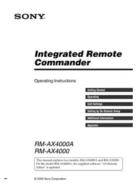 SONY RM-AX4000 - Remote control