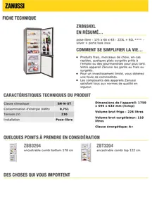 ZANUSSI ZRB934XL - Réfrigérateur combiné