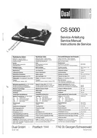 Bedienungsanleitung DUAL CS 5000 Plattenspieler