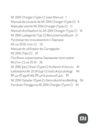 Handleiding Xiaomi MI 20W CHARGER Lader