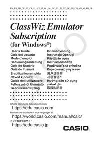 Notice CASIO CLASSWIZ EMULATOR SUBSCRIPTION Calculatrice