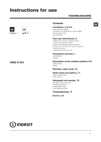دليل INDESIT IWSE 61051 C ECO GCC غسالة
