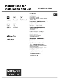 Manual Hotpoint Ariston AQSD 29 U (EU) Mașină de spălat