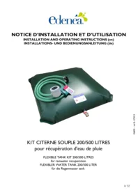 Notice Edenea KIT CITERNE SOUPLE 200 500L 0719 Schwimmbad