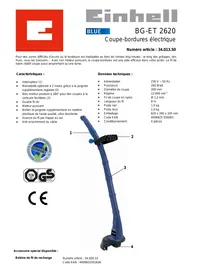 EINHELL BG-ET 2620 - Découpeuse de gazon