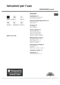 Návod Hotpoint Ariston NMTP 1912 F/HA Mrazák