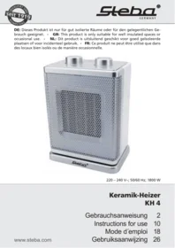 Notice STEBA KH4KERAMIKHEIZERSTEBAGEBRAUCHSANWEISUNG4011833500991 Kitchen appliance