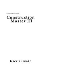Construction Master III 3088 Calculated Industries
