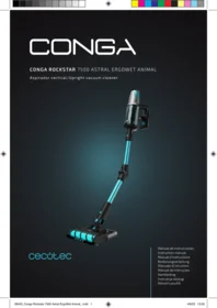 CECOTEC Conga Rockstar 7500 Astral Ergowet Animal T - Aspiradora escoba
