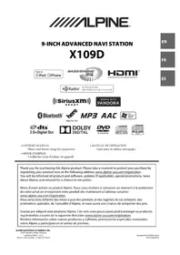 Manual ALPINE X109D Gps