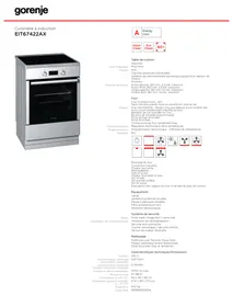GORENJE EIT67422AX  - BROCHURE - Plaque de cuisson