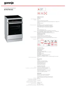 GORENJE EIT67767AX  - BROCHURE - Plaque de cuisson