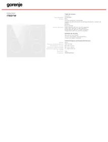 GORENJE IT6SYW  - BROCHURE - Table de cuisson