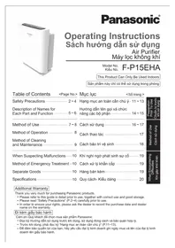 Hướng dẫn PANASONIC F-P15EHA Máy lọc không khí