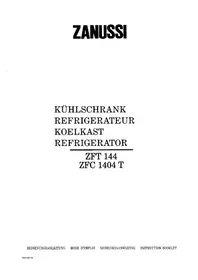 Manuale ZANUSSI ZFT 144 Frigorifero