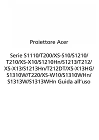 Manuale ACER S1213 Proiettore