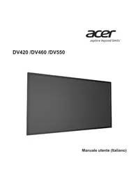 Manuale ACER DV460 Schermo