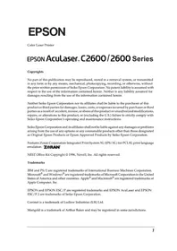 AcuLaser C2600N EPSON