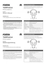 Notice FOSTEX T60RPMK2AI Écouteur